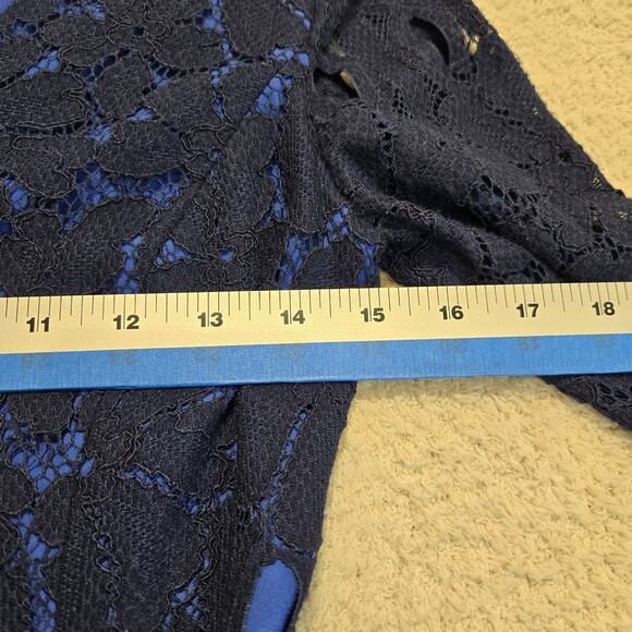 Lilly Pulitzer Macon Whitaker Lace Dress 3/4 Sleeve Navy Blue Size 0 - Picture 4 of 10
